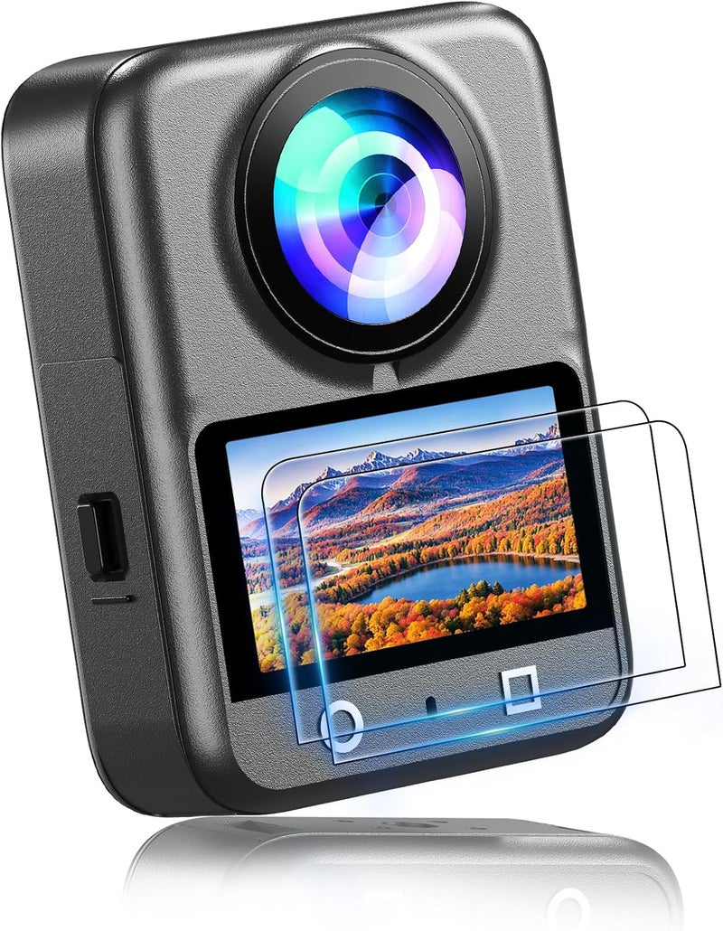 AMAZEAR Screen Protector for DJI OSMO 360 Accessories, Ultra HD Osmo360 2 Pack Tempered Glass, 9H Hardness Anti-Fingerprint Scratch Resistant Display Film Full Screen Protection - Image 1